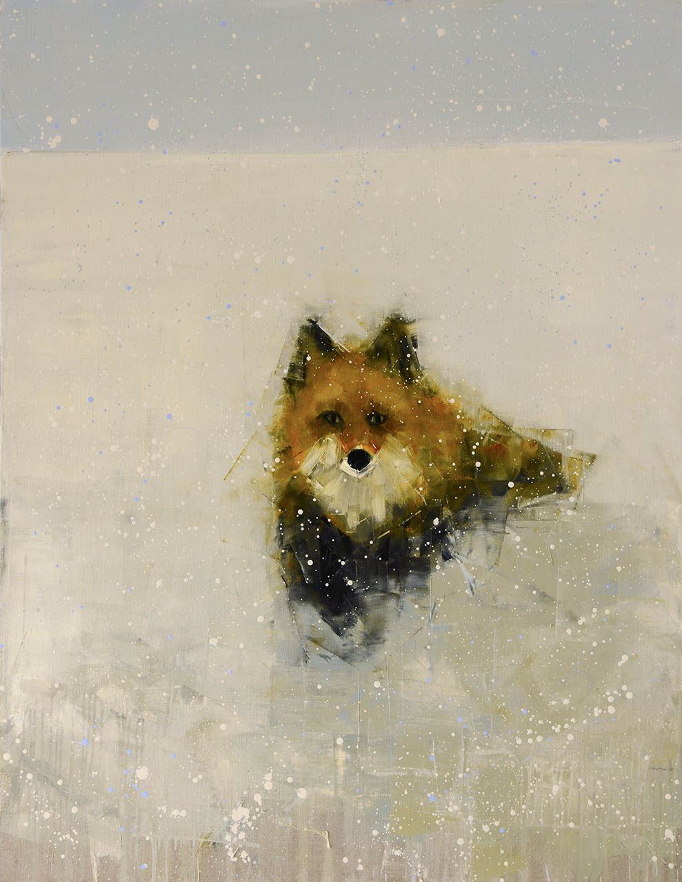 Red Fox (Winter Field)-Rebecca Kinkead