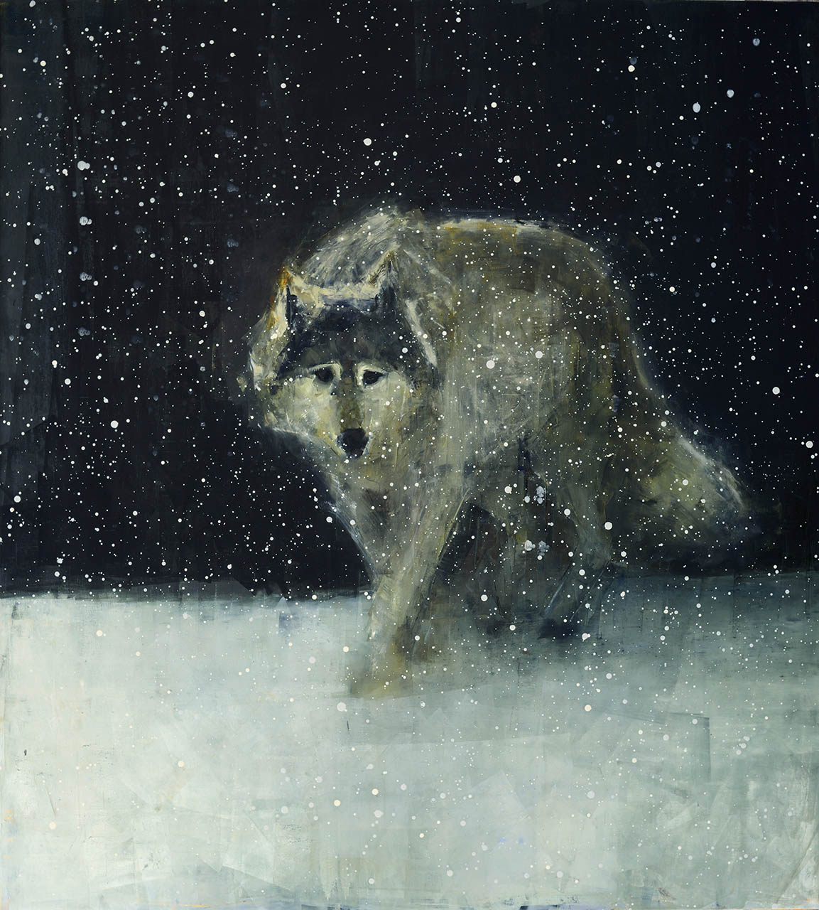 Grey Wolf Deep Snow by Rebecca Kinkead