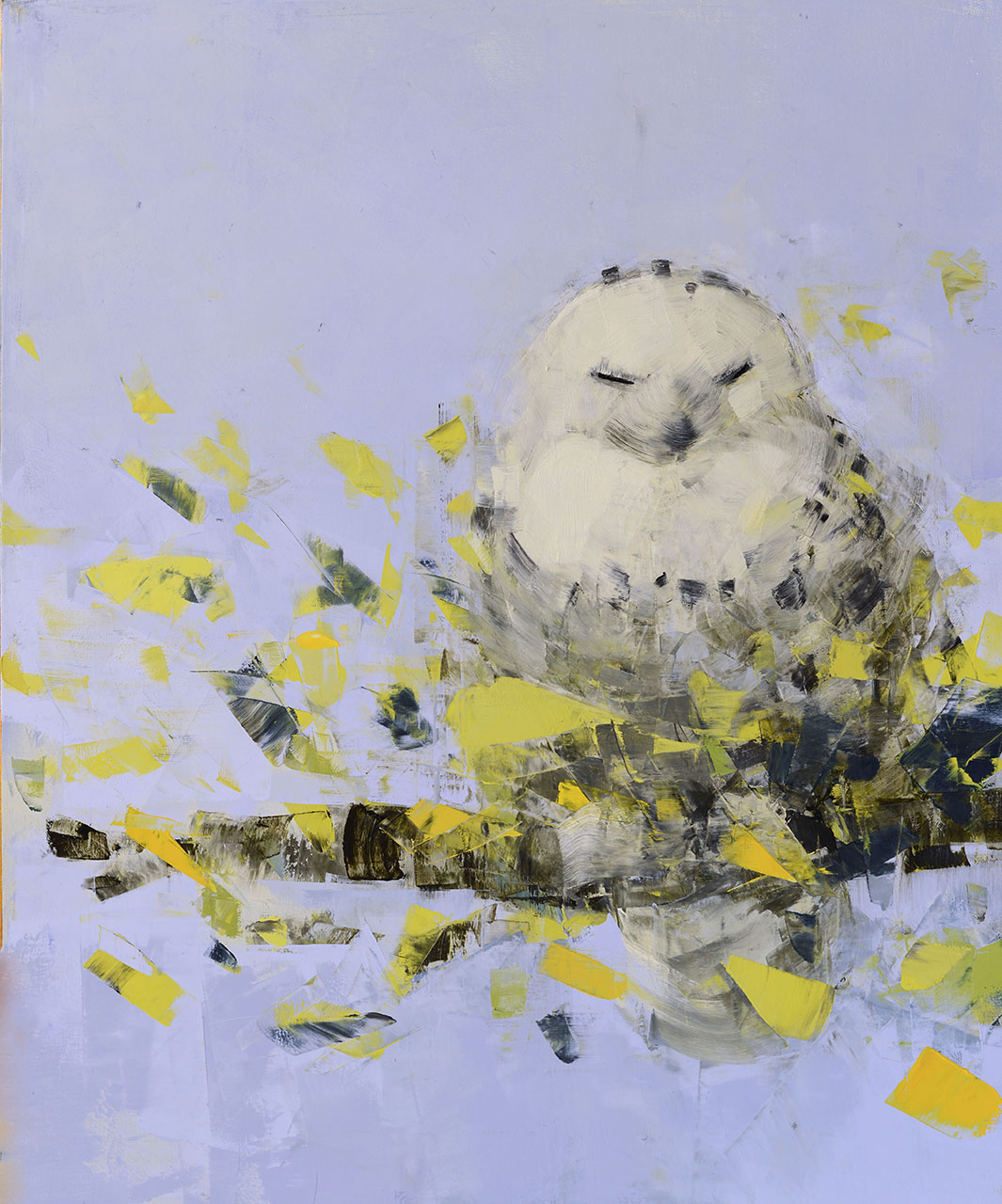 Snowy Owl Dreaming in Blue and Green by Rebecca Kinkead