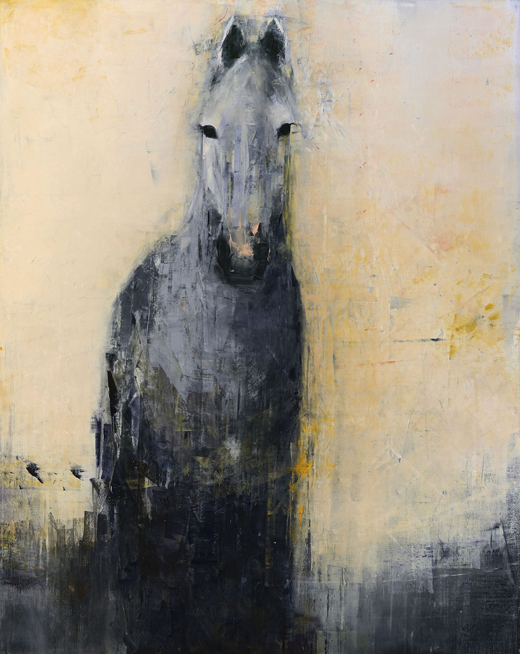 Grey Horse on Gold