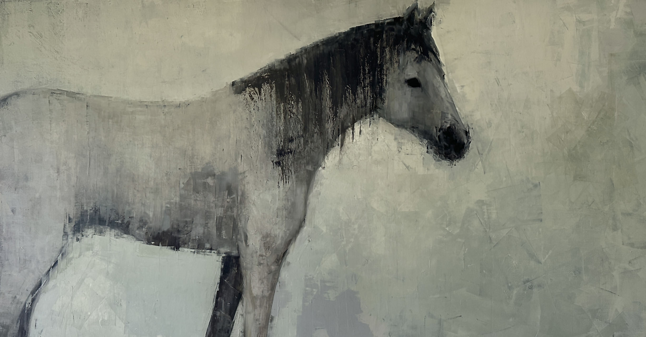 Grey Horse on Grey by Rebecca Kinkead